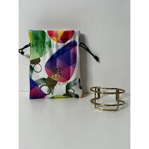 Rustic Cuff Gold Tone Bracelet With Bag